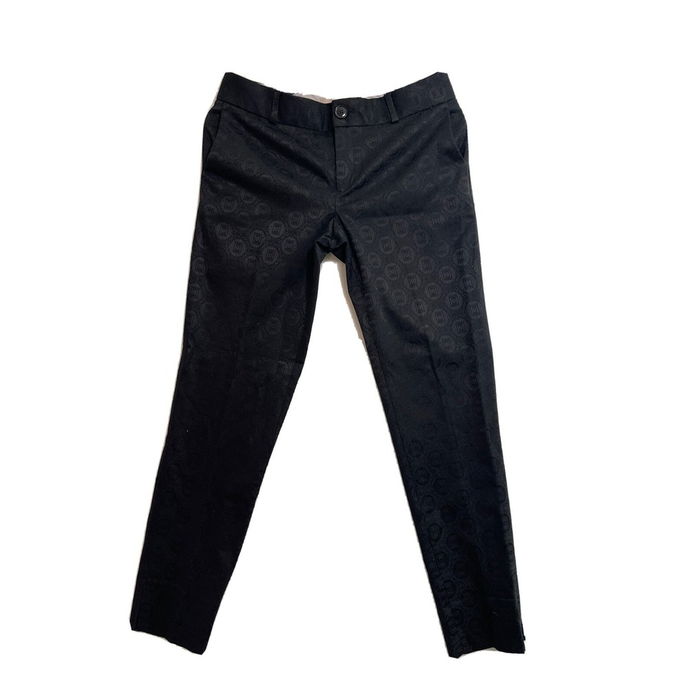 Banana Republic Camden Fit Black Sz 2 Jacquard Skinny Ankle Pant Pants‎ Classy